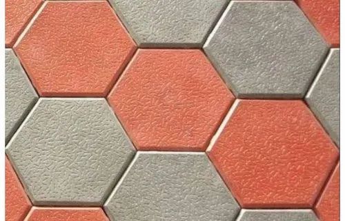 Hexagonal concrete paving